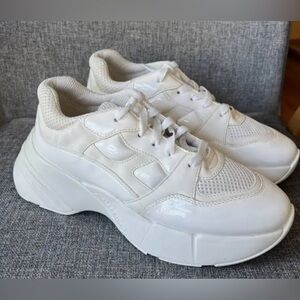 Pinko white sneakers patent leather size 39.